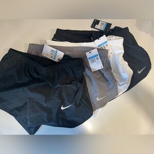 Women’s Nike Running Shorts 4 pack Bundle 2 Black, 1 Gray, 1 White NWT $45